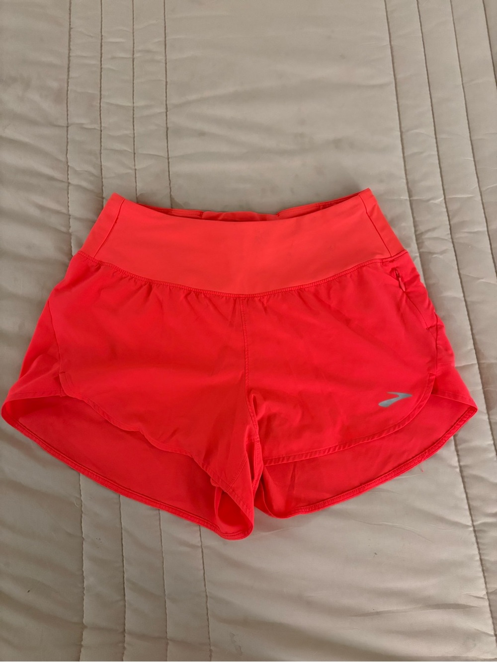 Brooks Women's Neon Coral Performance Running Shorts 3”